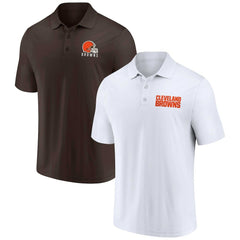 Fanatics Cleveland Browns Lockup Two-Pack Polo Set White/Brown