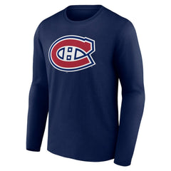 Montreal Canadiens Primary Logo Team Long Sleeve T-Shirt - Navy - NHL 5228577
