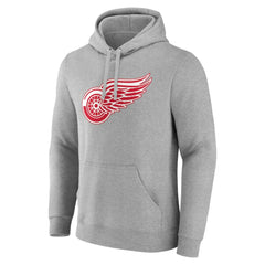 Detroit Red Wings Primary Team Logo Pullover Hoodie - Gray - NHL 5228612
