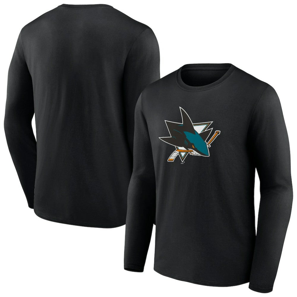 San Jose Sharks Primary Logo Team Long Sleeve T-Shirt - Black - NHL 5228859