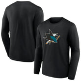 San Jose Sharks Primary Logo Team Long Sleeve T-Shirt - Black - NHL 5228859