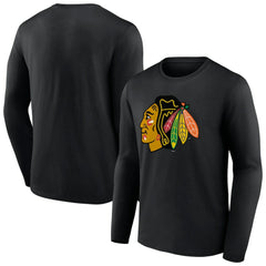 Chicago Blackhawks Primary Logo Team Long Sleeve T-Shirt - Black - NHL 5228888