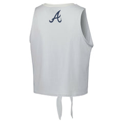 Atlanta Braves The Wild Collective Women's Twisted Tie Front Tank Top - White - MLB Online