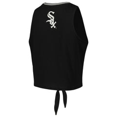 Chicago White Sox The Wild Collective Women's Twisted Tie Front Tank Top - Black - MLB on Sale