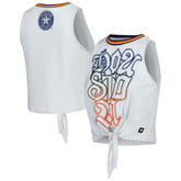 Houston Astros The Wild Collective Women's Twisted Tie Front Tank Top - Gray - MLB Discount