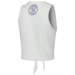 Milwaukee Brewers The Wild Collective Women's Twisted Tie Front Tank Top - White - MLB on Sale