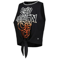 San Francisco Giants The Wild Collective Women's Twisted Tie Front Tank Top - Black - MLB Lifestyle
