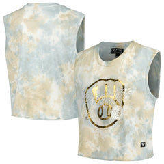 Milwaukee Brewers The Wild Collective Women's Washed Muscle Tank Top - White - MLB Online