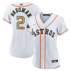 Alex Bregman Houston Astros Nike Women's 2023 Gold Collection Replica Player Jersey - White/Gold - Nike Lifestyle