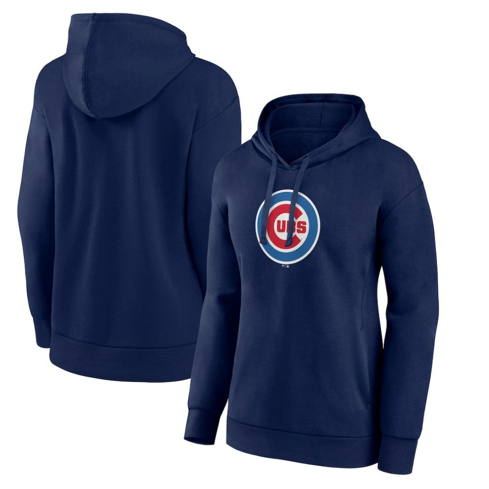 Chicago Cubs Women's Core Logo Pullover Hoodie - Navy - MLB on Sale