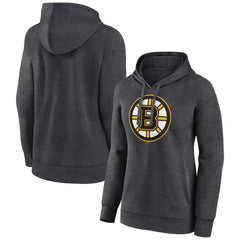 Boston Bruins Women's Primary Logo Pullover Hoodie - Charcoal - NHL 5231732