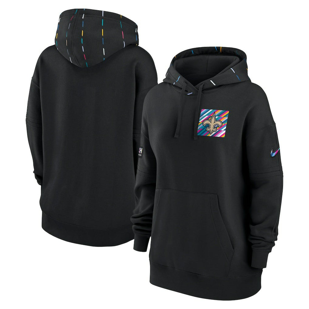 Nike New Orleans Saints Women's 2023 NFL Crucial Catch Club Pullover Hoodie Black