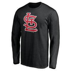 St. Louis Cardinals Official Team Logo Long Sleeve T-Shirt - Black - MLB Discount
