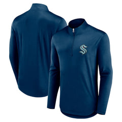 Seattle Kraken Fanatics Mock Neck Quarter-Zip Top - Deep Sea Blue - NHL 5232720