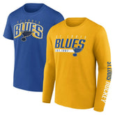 St. Louis Blues Fanatics Bottle Rocket T-Shirt Combo Pack - Gold/Blue - NHL 5232730