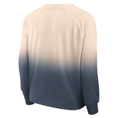 Atlanta Braves Fanatics Women's Luxe Lounge Arch Raglan Pullover Sweatshirt - Tan/Navy - Fanatics Sale