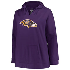 Lamar Jackson Baltimore Ravens Profile Women's Plus Size Player Name & Number Pullover Hoodie Purple