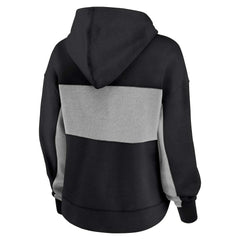Fanatics New Orleans Saints Women's Filled Stat Sheet Lighweight Modest Crop Hoodie Black
