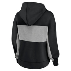 Fanatics Carolina Panthers Women's Filled Stat Sheet Lighweight Modest Crop Hoodie Black