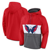 Washington Capitals Fanatics Flagrant Foul Anorak Raglan Half-Zip Hoodie Jacket - Red - NHL 5236904
