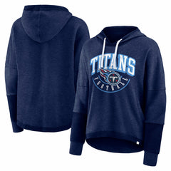 Fanatics Tennessee Titans Women's Lightewight Modest Crop Lounge Helmet Arch Pullover Hoodie Navy