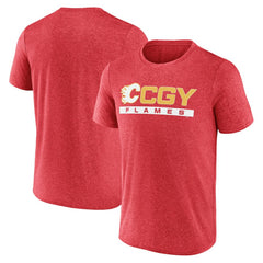 Calgary Flames Fanatics Playmaker T-Shirt - Heather Red - NHL 5237105