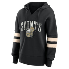 Fanatics New Orleans Saints Women's Bold Move Dolman V-Neck Hip HIp Hoodie Black