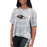 Baltimore Ravens Certo Women's Cropped Turnout T-Shirt Gray