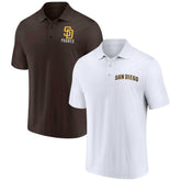 San Diego Padres Fanatics Two-Pack Logo Lockup Polo Set - Brown/White - Fanatics Online