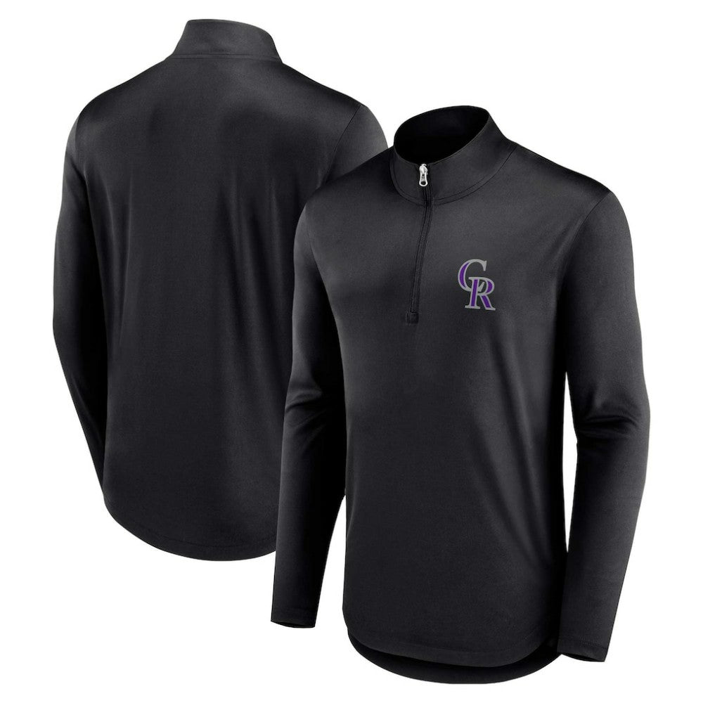 Colorado Rockies Fanatics Quarterback Quarter-Zip Top - Black - Fanatics Lifestyle