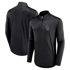 Colorado Rockies Fanatics Quarterback Quarter-Zip Top - Black - Fanatics Lifestyle