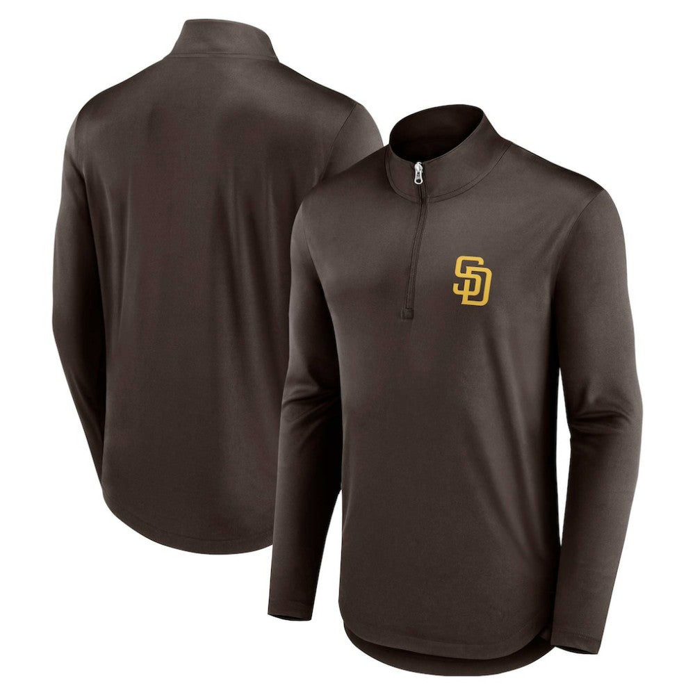 San Diego Padres Fanatics Quarterback Quarter-Zip Top - Brown - Fanatics Lifestyle