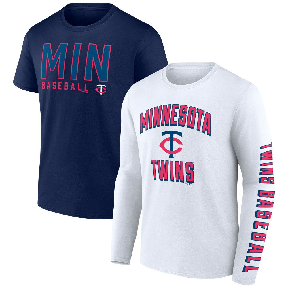 Minnesota Twins Fanatics Two-Pack Combo T-Shirt Set - Navy/White - Fanatics Sale