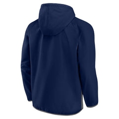 Memphis Grizzlies Anorak Flagrant Foul Color-Block Raglan Hoodie Half-Zip Jacket Navy/Gray | Fanatics US