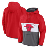 Chicago Bulls Anorak Flagrant Foul Color-Block Raglan Hoodie Half-Zip Jacket Red/Gray | Fanatics Near Me