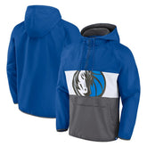 Dallas Mavericks Anorak Flagrant Foul Color-Block Raglan Hoodie Half-Zip Jacket for sale Blue/Gray | Fanatics outlet
