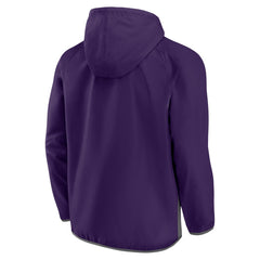 Phoenix Suns Anorak Flagrant Foul Color-Block Raglan Hoodie Half-Zip Jacket Purple/Gray | Fanatics Lifestyle
