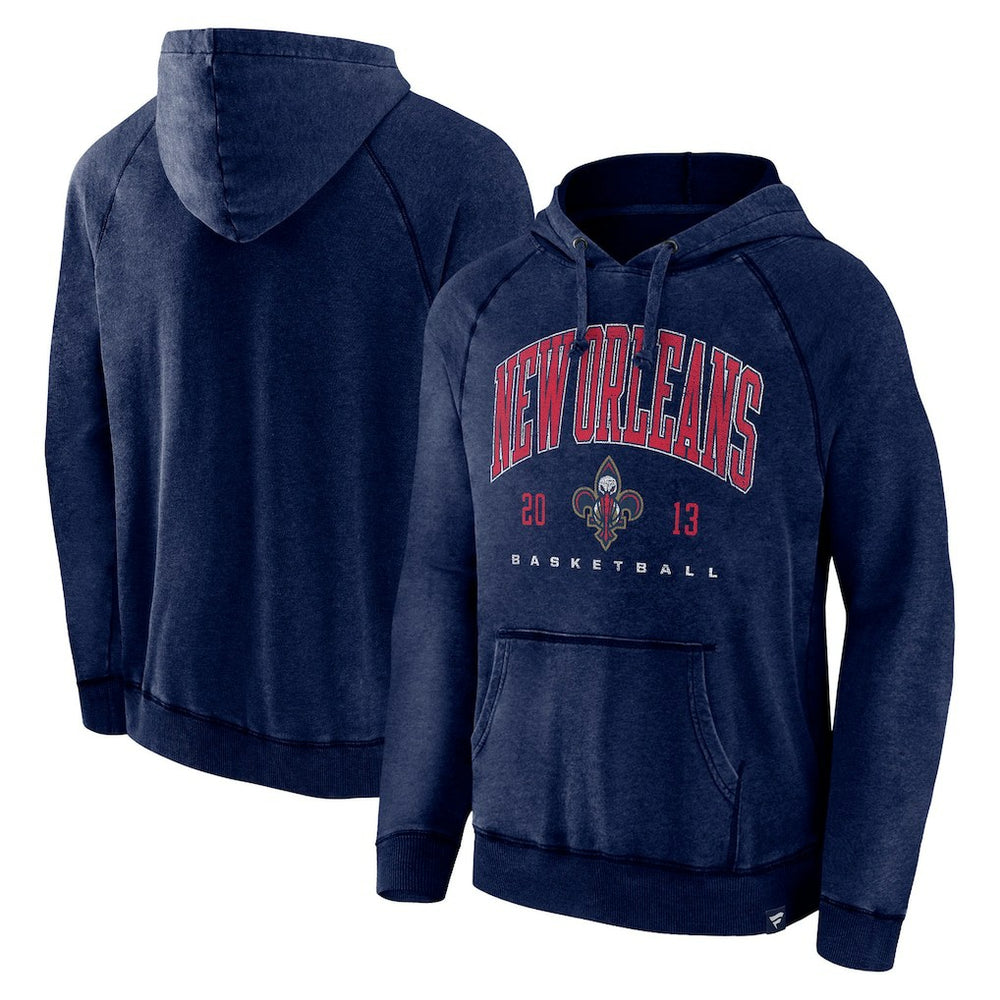 New Orleans Pelicans Foul Trouble Snow Wash Raglan Pullover Hoodie Heather Navy | Fanatics online