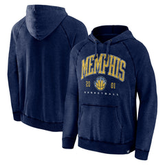 Memphis Grizzlies Foul Trouble Snow Wash Raglan Pullover Hoodie Heather Navy | Fanatics Lifestyle