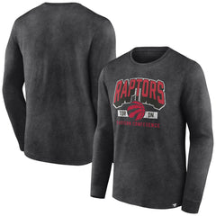 Toronto Raptors Front Court Press Snow Wash Long Sleeve T-Shirt Heather Charcoal | Fanatics