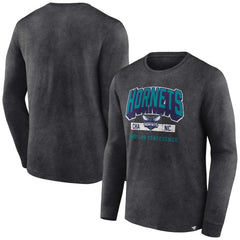 Charlotte Hornets Front Court Press Snow Wash Long Sleeve T-Shirt Heather Charcoal | Fanatics online