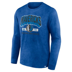 Dallas Mavericks Front Court Press Snow Wash Long Sleeve T-Shirt for sale Heather Royal | Fanatics outlet