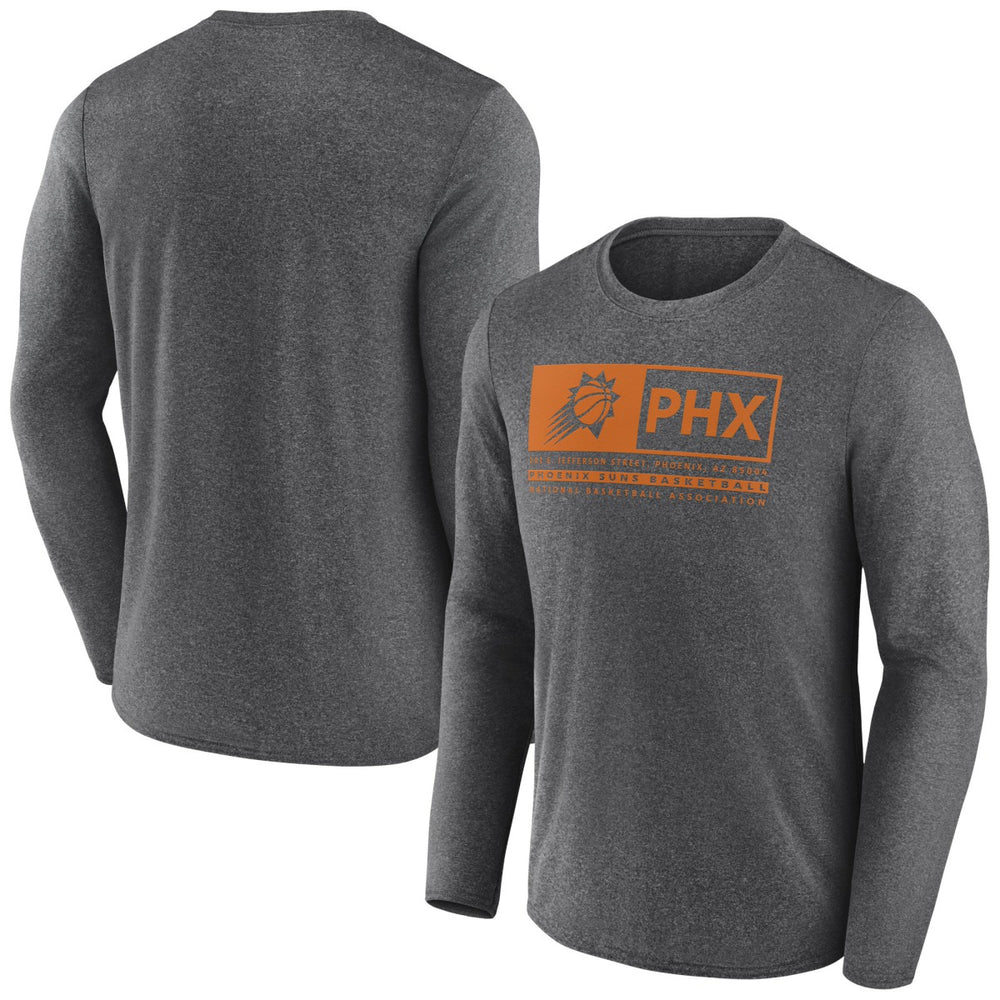Phoenix Suns Three-Point Play T-Shirt Heather Charcoal | Fanatics US
