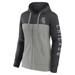 Chicago White Sox Fanatics Women's City Ties Hoodie Full-Zip Sweatshirt - Heather Charcoal/Gray - Fanatics Online