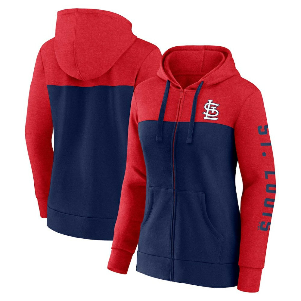 St. Louis Cardinals Fanatics Women's City Ties Hoodie Full-Zip Sweatshirt - Red/Navy - Fanatics Online