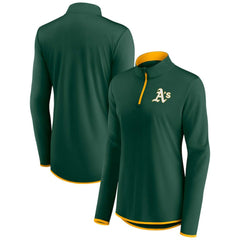 Athletics Fanatics Women's Corner Quarter-Zip Top - Green - Fanatics on Sale