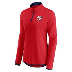 Washington Nationals Fanatics Women's Corner Quarter-Zip Top - Red - Fanatics Sale