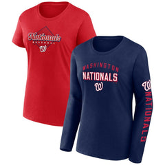Washington Nationals Fanatics Women's T-Shirt Combo Pack - Navy/Red - Fanatics Online