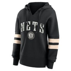 Brooklyn Nets Women's Bold Move Dolman V-Neck High Hip Hoodie Black | Fanatics for sale