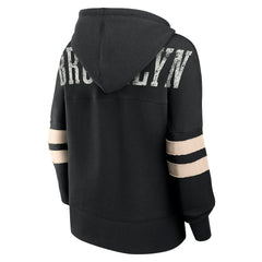 Brooklyn Nets Women's Bold Move Dolman V-Neck High Hip Hoodie Black | Fanatics for sale